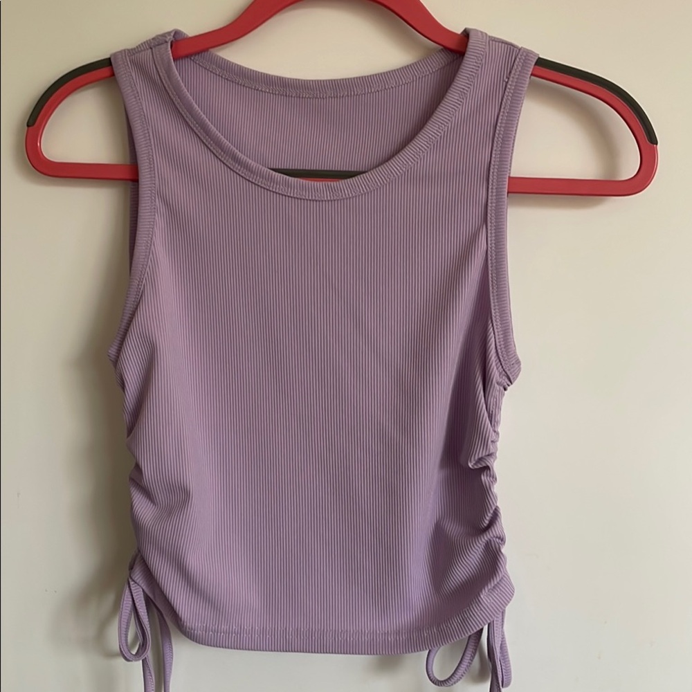 Lavender Sleeveless Ribbed Top